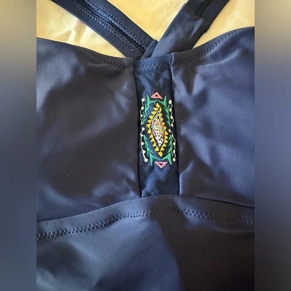 Jessica Simpson Navy Blue Tankini Top Size 0X - Picture 2 of 4